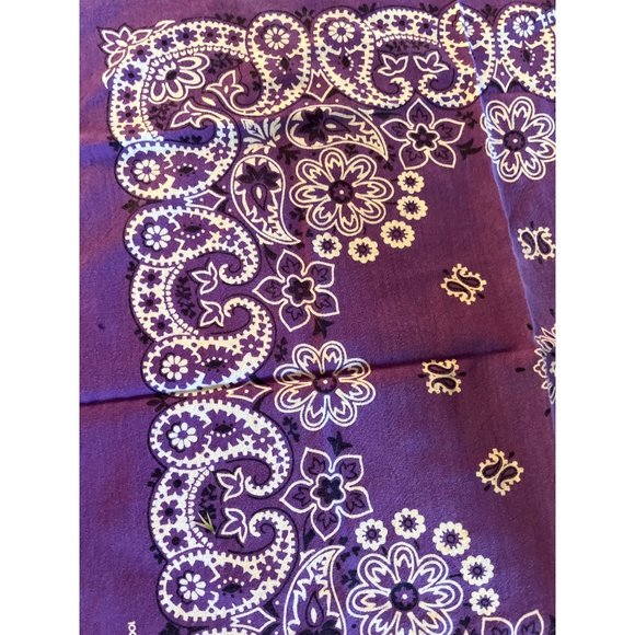 Vtg Purple Bandana Crafted with Pride Made in USA Cotton RN15187 - Picture 3 of 4